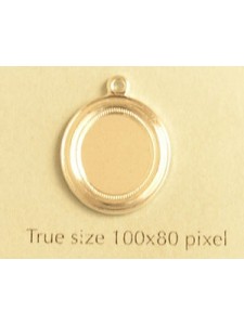 Flat Oval Stone Setting 10mm w/ring SP