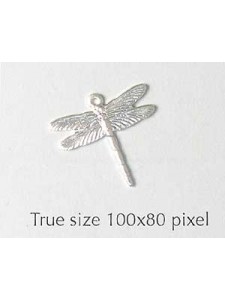 Dragonfly Charm Small  Silver Plated