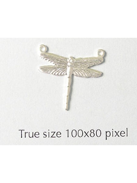 Dragonfly Charm Small 2 rings   Silver P