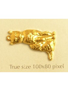Sitting Cat Charm Gold Plated