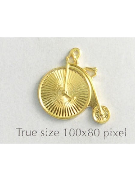 Bicycle Penny Farthing Charm Gold