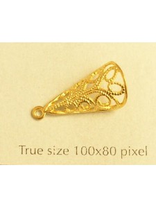 Filigree Curved Teardrop Gold Plated