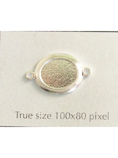 Flat Oval Stone Setting 10mm 2-ring SP