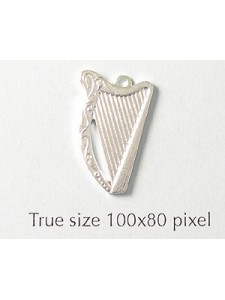 Harp Charm Silver Plated