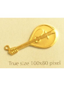 Lute Charm Gold Plated