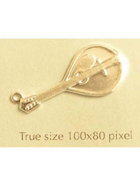 Lute Charm Silver Plated