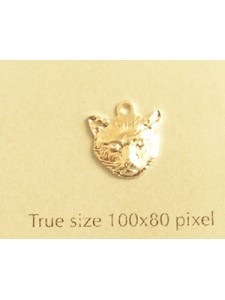 Cat Head Charm Silver Plated