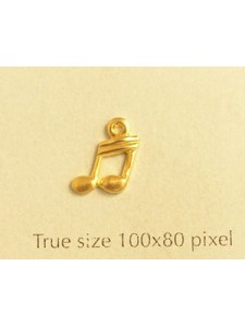 Musical Notes Charm Gold Plated