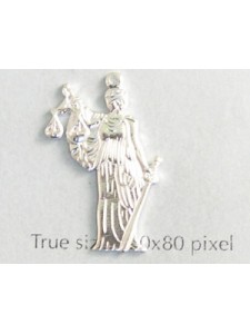 Justice Symbol Charm Silver Plated