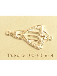 Earring Part 2-loop Art Deco Silv Plated