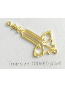 Earring Part 2-loop Art Deco Gold Plated