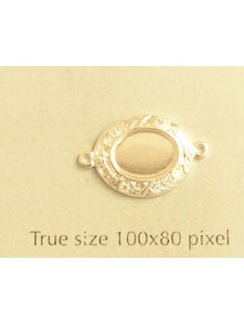 Flat Oval 8mm Stone Setting 2-ring SP