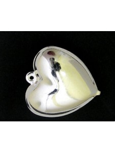 Puffy Heart Charm 20mm w/ring Silver P