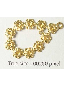Floral Stone setting Gold plated
