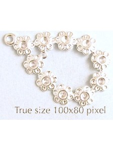 Floral Stone setting Silver plated