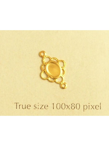 Filigree spacer 2 rings 8mm Gold plated