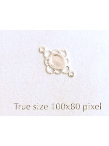 Filigree spacer 2 rings 8mm Silver plate