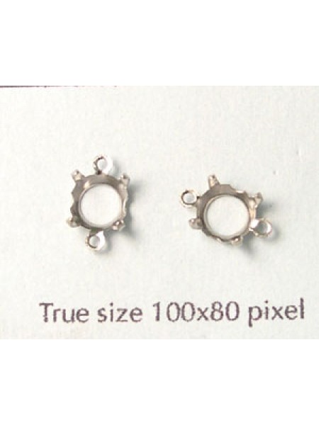 Setting Round SS30 2 Rings Rhodium Pl.