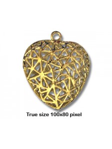 Filligree Heart w/Ring Gold Plated