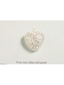 Filligree Heart w/Ring Silver plated