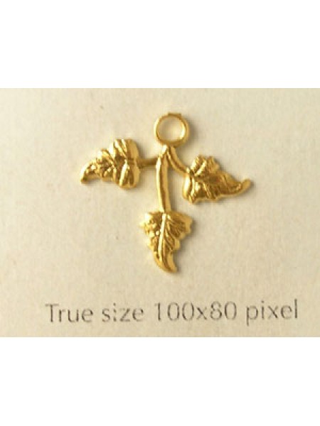 Leaves Charm (left) Gold Plated
