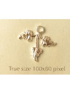 Leaves Charm (left) Silver Plated