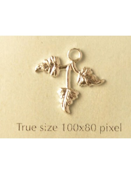 Leaves Charm (left) Silver Plated