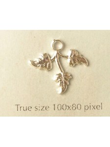 Leaves Charm (right) Silver Plated