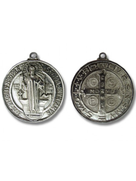 Religious Coin Pendant 48mm Antiq Silver