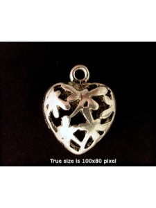Heart 19mm Long 8mm thick Antique Silver