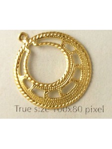 Earring Part Round Gold Plated