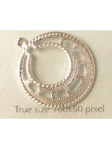 Earring Part Round Silver Plated