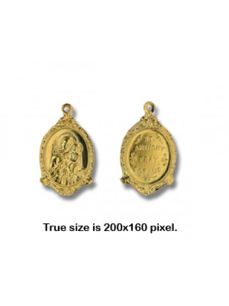 Religious Medallion  St.Anthony  Gold Pl
