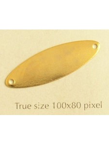 Olive blank 30mm w/2holes 1.3mm Gold pl