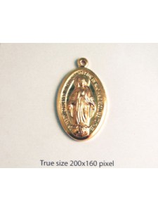 Madonna Pendant Oval 32x21mm Gold Plated