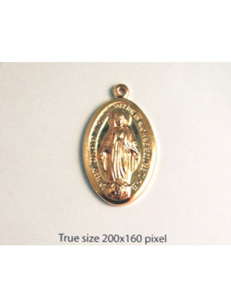 Madonna Pendant Oval 32x21mm Gold Plated