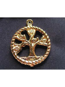 Tree Double sided Charm Gold plated