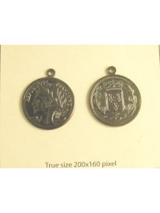 French Coin 22mm w/ring Antiqued