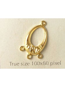 Earring Part 4-Loop Oval Gold Plated