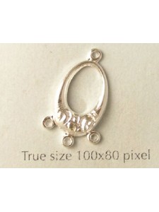 Earring Part 4-Loop Oval Silver Plated