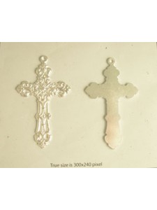 Ornate cross 60x35mm Silver Plated