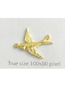 Swallow Charm  2-Ring  Gold Plated