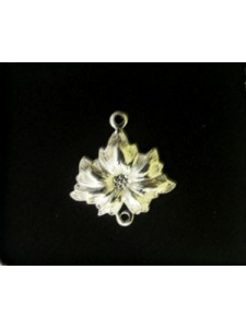 Flower connector 2-rings Silver plated