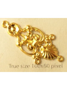 Earring Part 4-Loop Floral Gold Plated