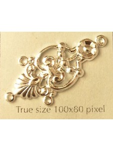 Earring Part 4-Loop Floral Silver Plated