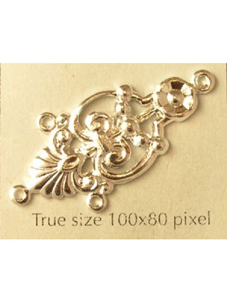 Earring Part 4-Loop Floral Silver Plated
