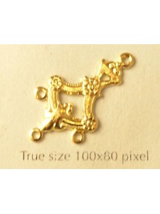 Earring Part 4-Loop Floral Gold Plated