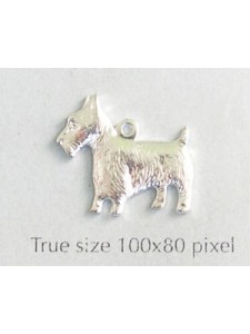Terrier Charm Silver Plated