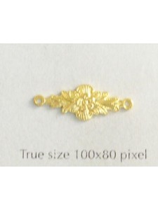 Floral Joiner 16mm 2-ring Gold Plated