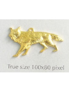 Wolf Charm Gold Plated